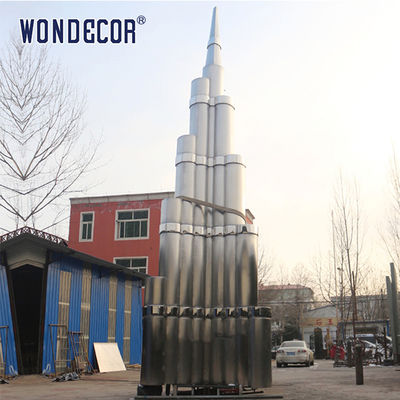 Large outdoor stainless steel abstract sculpture