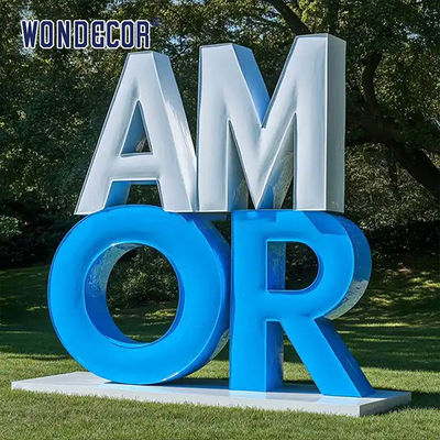 Customized park metal art word LOVE letter stainless steel sculpture