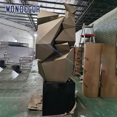 Large-scale Abstract Outdoor square Geometric Metal Art Geometric Gravel Stainless Steel Sculpture