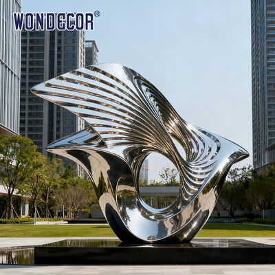 Large Outdoor Stainless Steel Art - Style Sculpture, Modern Urban Landscape Decorative Ornament