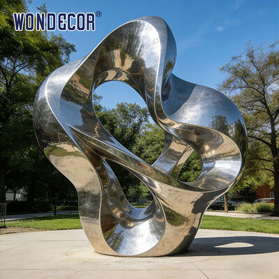 Outdoor Park Modern Metal Art "Circular Flow" Stainless Steel Sculpture