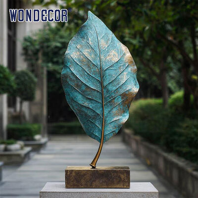 Outdoor Abstract Art Bronze Sculpture Leaf Face Statue