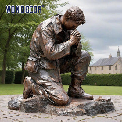 Outdoor Life Size Praying Sculpture Bronze