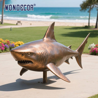 Marine Predator Cast Art Casting Statue Bronze Shark Sculpture