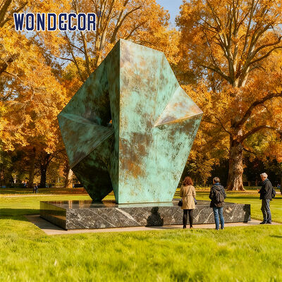 Large Outdoor Modern Abstract Style Metal Bronze Geometric Sculpture