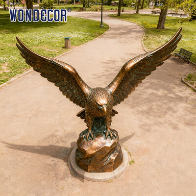 Outdoor Large Art-style Bronze Eagle Spreading Wings Sculpture