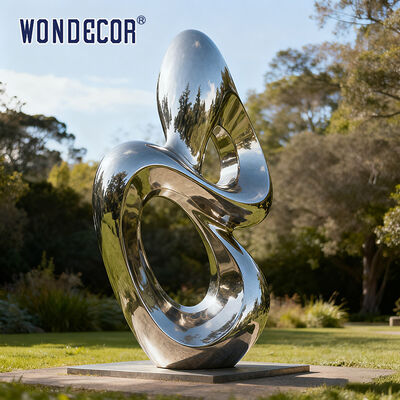 Outdoor Large-Scale Modern Abstract Geometric Stainless Steel Metal Sculpture